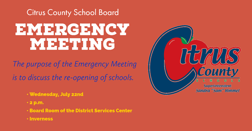 Citrus County School Board to hold emergency meeting about schools