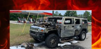 hummer catchesfire, citrus gazette, citrus county
